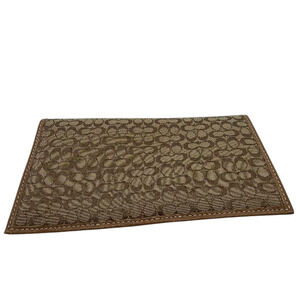 Coach Signature C Brown Canvas Leather Checkbook Cover